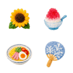 羊毛フェルトの夏休み絵文字