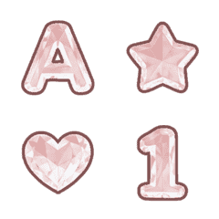蜜桃粉寶石 ABC 數字字母 ♥ 動態表情貼