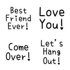 Handwritten English Love & Friends Emoji