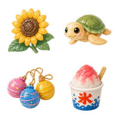 Summer Miniature Ornament Emojis