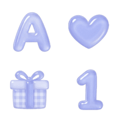 青紫色 ABC 123 デコ文字 絵文字