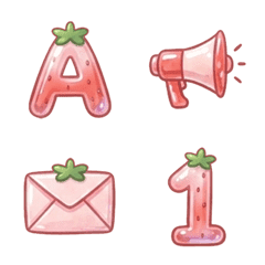 草莓 ABC 123 數字字母 ♥ 表情貼