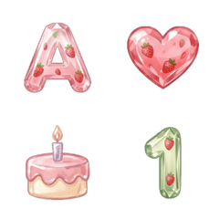 草莓甜點 ABC 123 數字字母 ♥ 表情貼