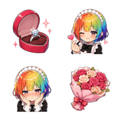 Rainbow Maid Love Emojis