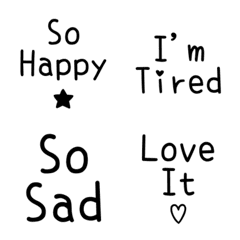 Handwritten English Reactions Emoji