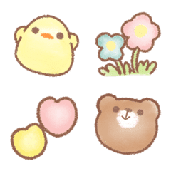 Simple cute bear/cat/dog/rabbit emojis
