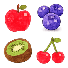Cute Watercolor Fruit Emojis Everyday