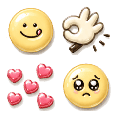 Easy-to-use, puffy facial emojis