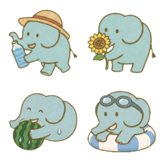 Summer Gentle Elephant Emoji