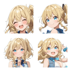 Cute Blonde Girl Summer Stamps