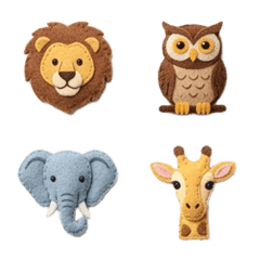 kawaii AI sticker(animal!felt fabric)