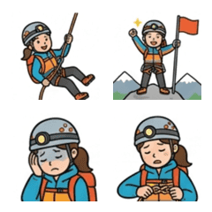 登山女子絵文字01