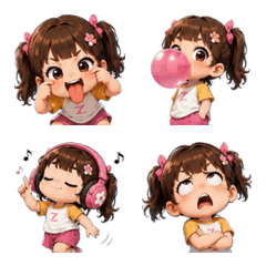 屁孩女孩表情貼