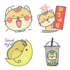 Happy Cat & Baby Avo : emoji stickers