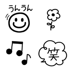 シンプル白黒スマイル