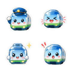Cute Puffy Train Emoji