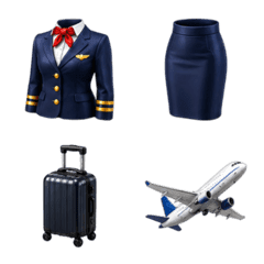 男性空服員 3D