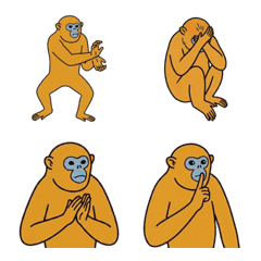 Cute Golden Snub-Nosed Monkey Emoji