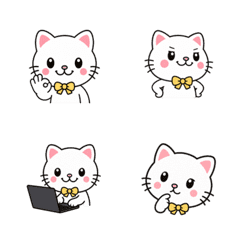 上班族白貓每日表情貼emoji 40