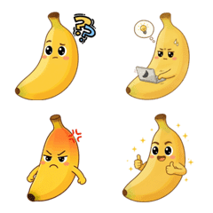 Cute Banana Emoji & Emotions V.1