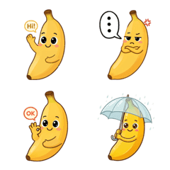 Cute Banana Emoji & Emotions V.2