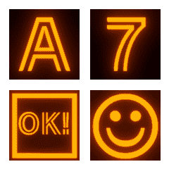 Cool Animated Neon Orange Text & Icons
