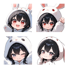Cute Bunny Girl's Daily Emojis