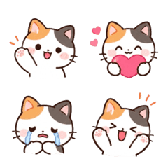 Round calico cat emojis