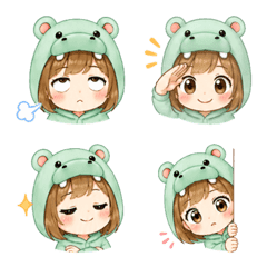 Hippo Hood Girl Emoji