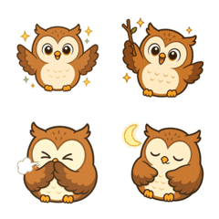 Warm Wood Baby Owl Emoji