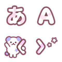 ピンク チェック かなカナ デコ 動く絵文字