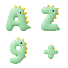 Emoji alphabet number dinosaurs cute