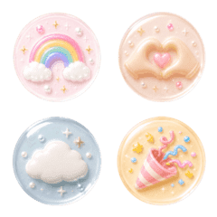 ぷっくりキラキラ おはじき絵文字