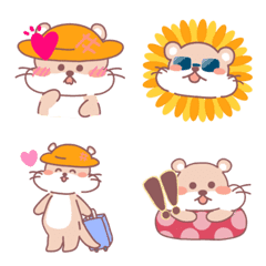 Cheerful Otter in  Summer vacation