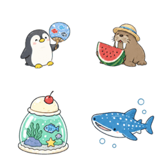 Cute Summer Aquarium Emoji