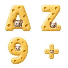 Emoji alphabet number cheese