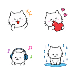 Everyday White Cat Emoji: Feelings