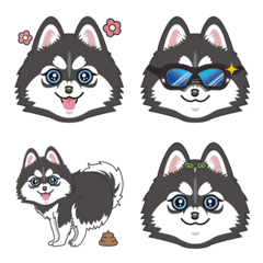 Playful Pomsky Dog Emoji