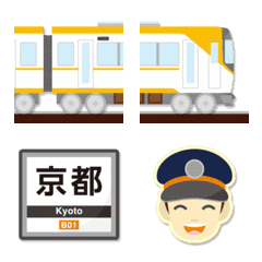 京都〜奈良／京都 橙の私鉄電車と駅名標