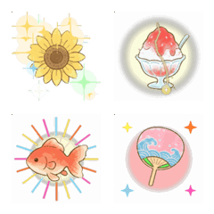 Gentle Japanese Summer Animated Emojis