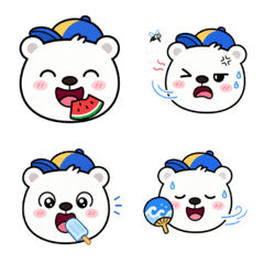 夏日可愛白熊表情符號