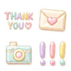 Soft pastel color simple emojis