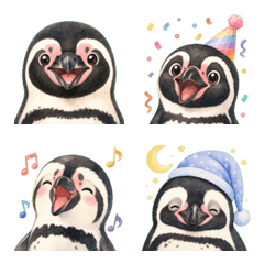 Watercolor Humboldt Penguin Emoji