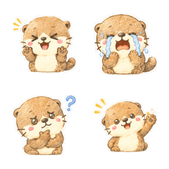 Cute Colored Pencil Otter Emoji