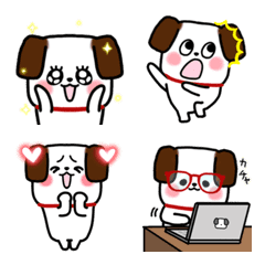動く‼︎白い犬のワン太♡ 絵文字　2