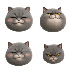 Boss Gray Cat Emoji Many Moods