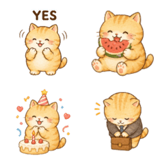 Chubby Orange Tabby Daily Emoji 2