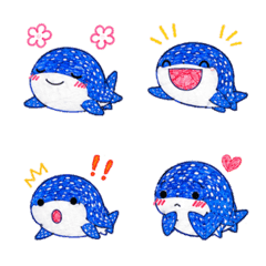 手描きジンベイザメのゆるかわ絵文字