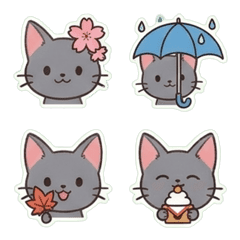 Gray Kitty Daily Emojis