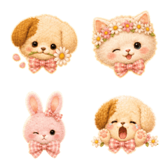 Fluffy Friends | Pink Flower Garden